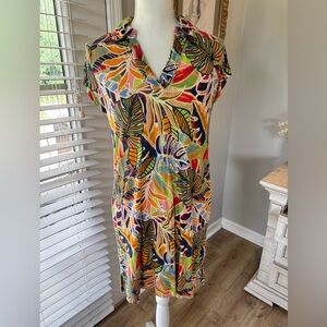 C&C California linen blend tropical dress size small